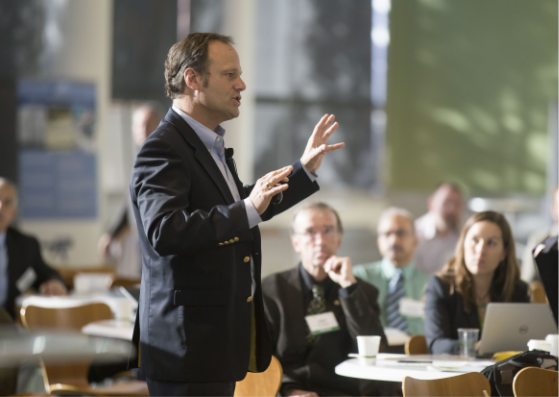 Man in front of the audience